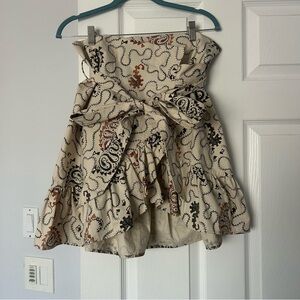 Isabel Marant Cream and Brown Mini Skirt L